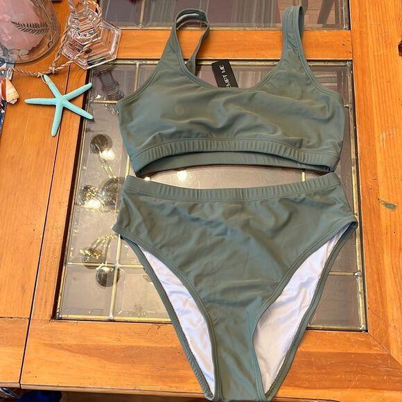 NWT Tempt Me Olive Bikini Set - Picture 1 of 8